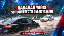 Alaplı’da sağanak yağış sürücülere zor anlar yaşattı