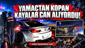 Yamaçtan kopan kayalar can alıyordu!