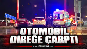 Otomobil direğe çarptı