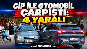 CİP İLE OTOMOBİL ÇARPIŞTI: 4 YARALI