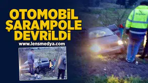 Otomobil şarampole devrildi!