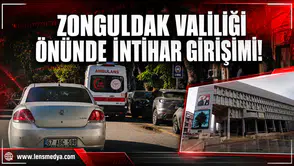 Zonguldak Valiliği önünde intihar girişimi!