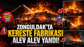 ZONGULDAK’TA KERESTE FABRİKASI ALEV ALEV YANDI!”
