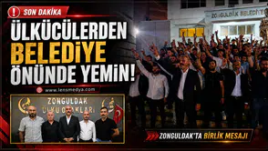 Ülkücülerden belediye önünde yemin!