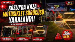 KOZLU’DA AKILLI KAVŞAKTA KAZA: MOTOSİKLET SÜRÜCÜSÜ YARALANDI