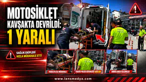 MOTOSİKLET KAVŞAKTA DEVRİLDİ: 1 YARALI