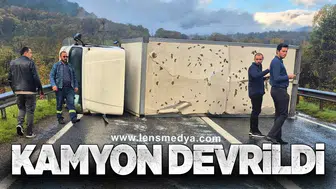 Kamyon Devrildi... 2 Yaralı
