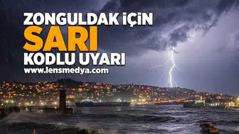 Zonguldak için sarı kodlu uyarı!