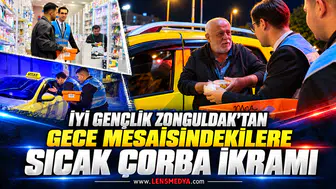 İYİ Gençlik Zonguldak’tan Gece Mesaisindekilere Sıcak Çorba İkramı