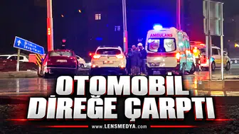 Otomobil direğe çarptı