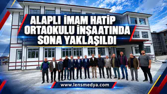 ALAPLI İMAM HATİP ORTAOKULU İNŞAATINDA SONA YAKLAŞILDI