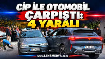 CİP İLE OTOMOBİL ÇARPIŞTI: 4 YARALI