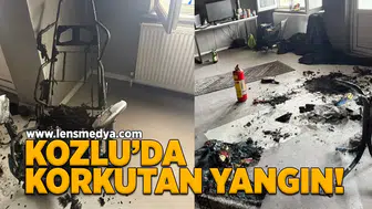 Kozlu'da 4 katlı binada korkutan yangın!