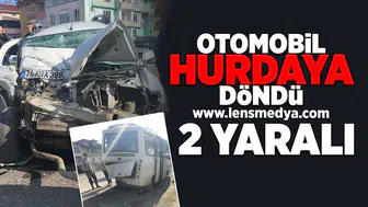Otomobil hurdaya döndü... 2 yaralı!