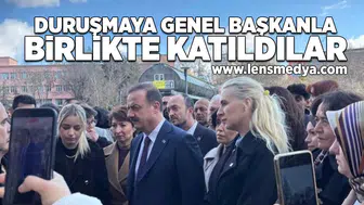 Duruşmaya genel başkanla birlikte katıldılar!