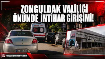 Zonguldak Valiliği önünde intihar girişimi!