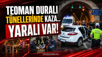 TEOMAN DURALI TÜNELLERİ’NDE KAZA: SÜRÜCÜ ARAÇTA SIKIŞTI