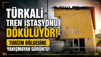 TÜRKALİ TREN İSTASYONU DÖKÜLÜYOR... TURİZM BÖLGESİNE YAKIŞMAYAN GÖRÜNTÜ!