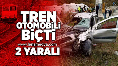 Tren otomobili biçti: 2 yaralı!