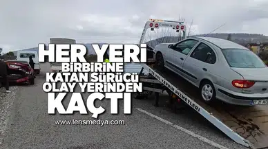 Her yeri birbirine katan sürücü olay yerinden kaçtı!