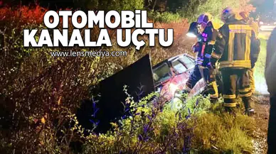 Otomobil kanala uçtu!