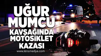 Uğur Mumcu kavşağında motosiklet kazası!