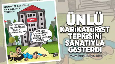 Ünlü Karikatürist tepkisini sanatıyla gösterdi!