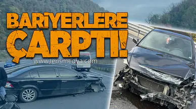 KORKUTAN KAZA... BARİYERLERE ÇARPTI!