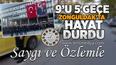 9'u 5 geçe Zonguldak'ta hayat durdu... SAYGI VE ÖZLEMLE