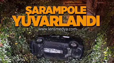 Otomobil Şarampole Yuvarlandı