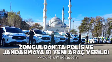 Zonguldak'ta Polis ve Jandarma'ya 81 araç teslim edildi.