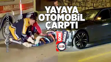 Yayaya otomobil çarptı!
