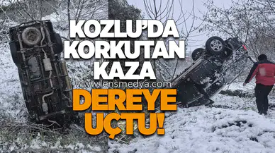 Kozlu’da Korkutan Kaza: Dereye Uçtu