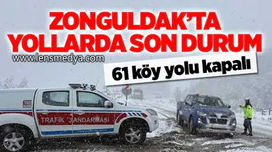 Zonguldak'ta 61 Köy Yolu Kapalı