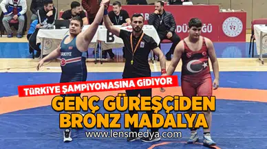 Genç güreşçiden bronz madalya!