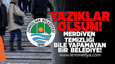 Merdiven temizliği bile yapamayan bir belediye!