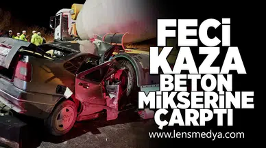 Feci kaza... Beton mikserine çarptı!
