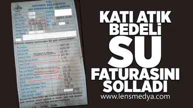 Katı atık bedeli su faturasını solladı!