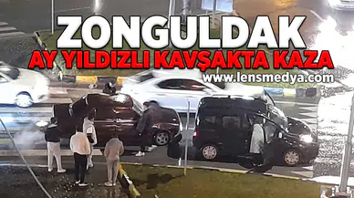 Ay yıldızlı kavşakta kaza!