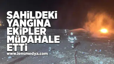 Sahildeki yangına ekipler müdahale etti!