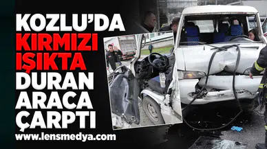 Kozlu'da kırmızı ışıkta duran araca çarptı!