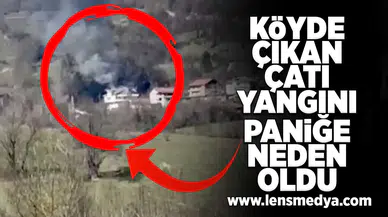 Köyde çıkan çatı yangını paniğe neden oldu!