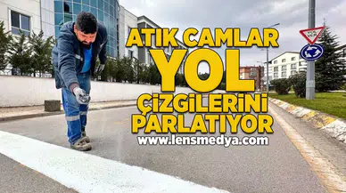 Atık camlar yol çizgilerini parlatıyor!