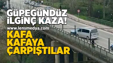 Güpegündüz ilginç kaza!