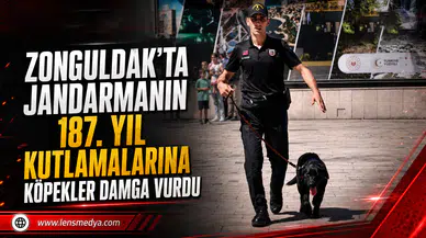 Zonguldak'ta jandarmanın 187. yıl kutlamalarına köpekler ilgi odağı oldu!