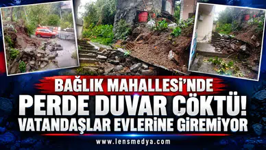 Bağlık Mahallesi’nde perde duvar çöktü! Vatandaşlar evlerine giremiyor