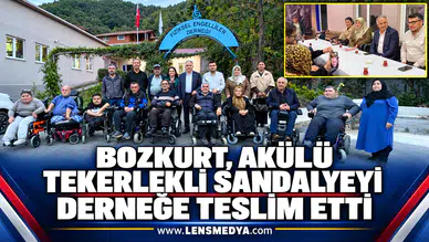 BOZKURT, AKÜLÜ TEKERLEKLİ SANDALYEYİ DERNEĞE TESLİM ETTİ