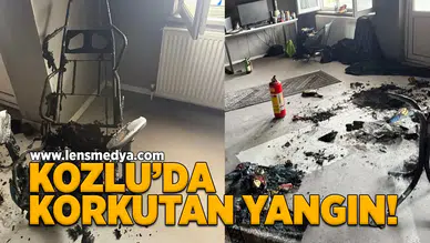 Kozlu'da 4 katlı binada korkutan yangın!