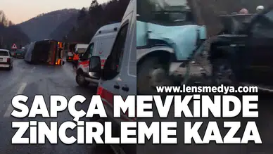 Sapça mevkiinde zincirleme kaza!