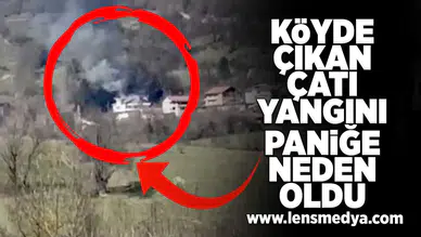 Köyde çıkan çatı yangını paniğe neden oldu!